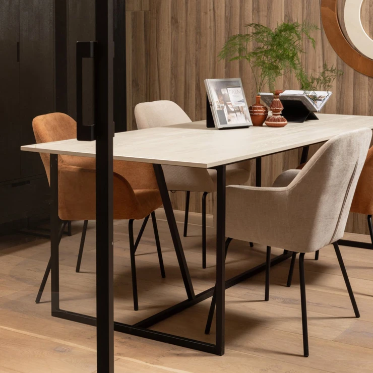 Woood Spisebord Silas Sanddis, Svart 220x90 cm
