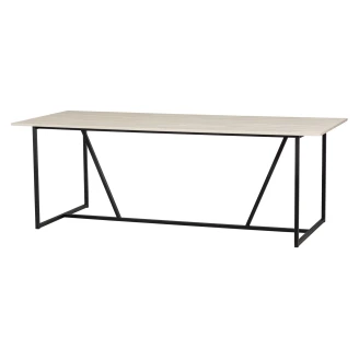 Woood Spisebord <strong>Silas</strong>  Sanddis, Svart 220x90 cm