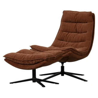Woood Loungestol med Fotskammel <strong>Kube</strong>  Brun