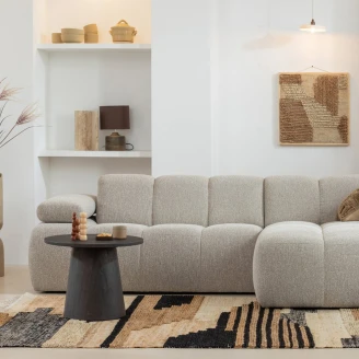 Woood Sofabord Maan Mørkebrun Ø80 cm