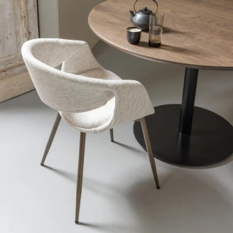 Woood Stol med Armlene <strong>Yossi</strong>  Beige, Kobber