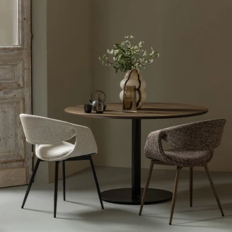 Woood Stol med Armlene Yossi Beige, Svart