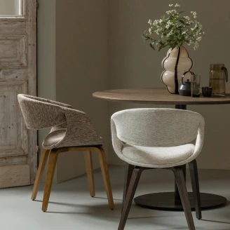 Woood Stol med Armlene <strong>Yossi</strong>  Beige, Mørkebrun