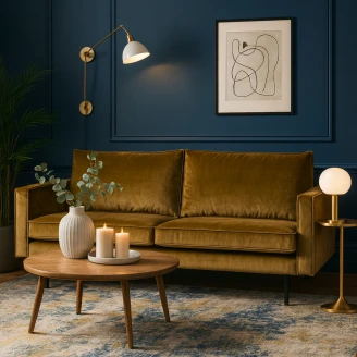Woood Sofa 2,5-seter <strong>Rodeo</strong>  Honninggul Fløyel