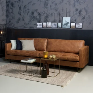 Woood Sofa 3-seter <strong>Rodeo</strong>  Cognac Eco-Lær