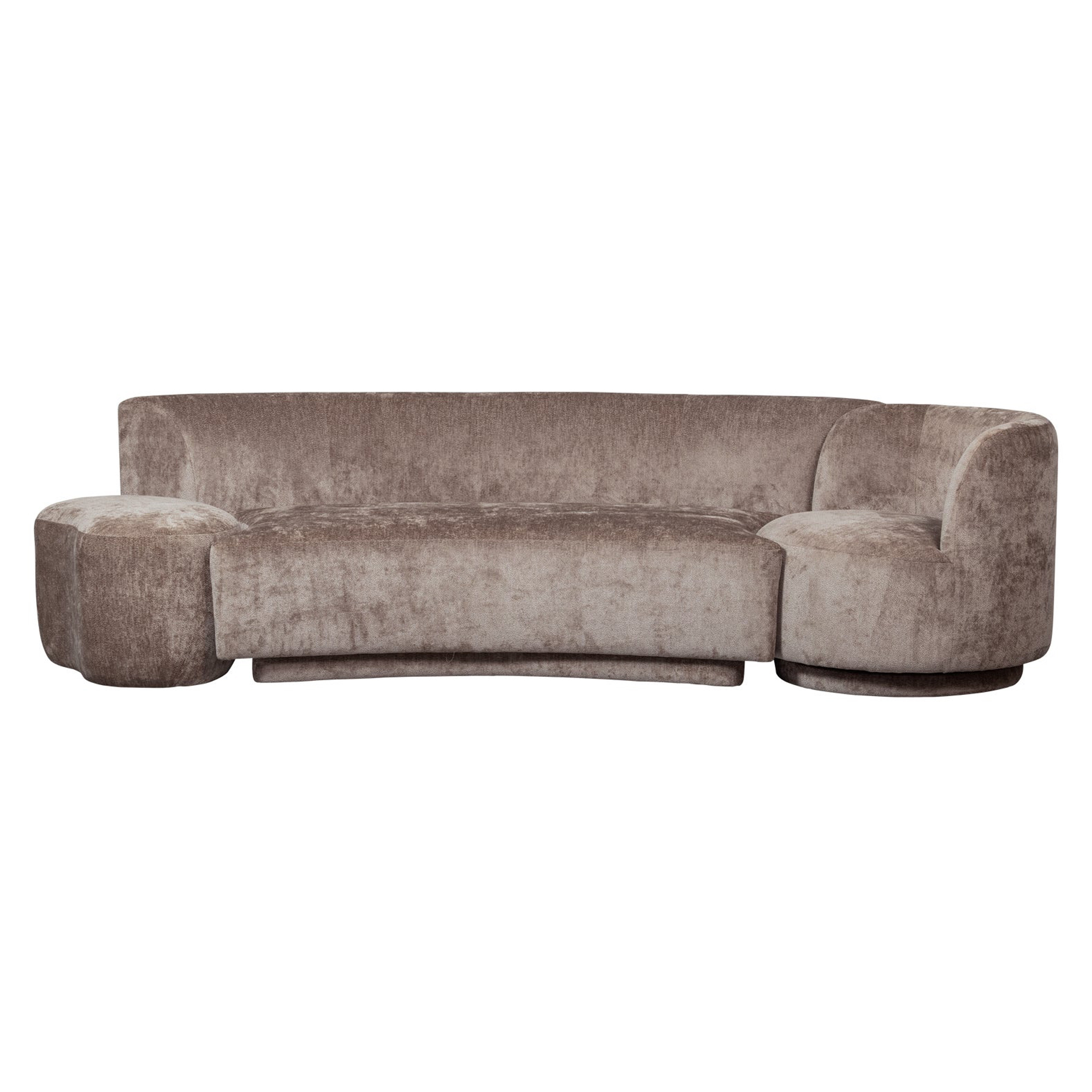 Woood Sett med Sofa, Lenestol og Puff Popular Taupe