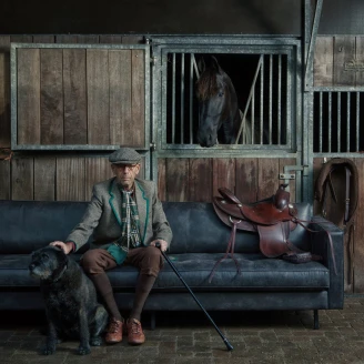Woood Sofa 3-seter <strong>Rodeo</strong>  Svart Eco-Lær
