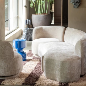 Woood Sett med Sofa, Lenestol og Puff <strong>Popular</strong>  Beige