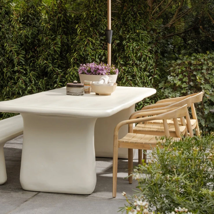 Woood Spisebord Loggia Beige Fiberforsterket Polymer 240x100 cm