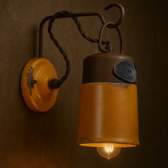 Ferroluce Vegglampe <strong>Gamma Industrial</strong>  Vintage Gul