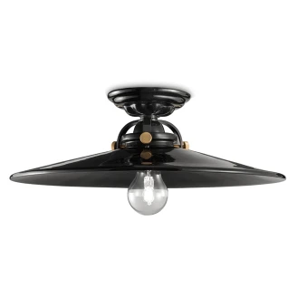 Ferroluce Taklampe <strong>B&W</strong>  Svart Emalje ∅ 42cm