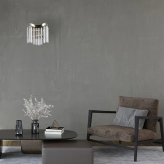 Vegglampe Glacia Transparent Krystall, Antikkbronse Blank