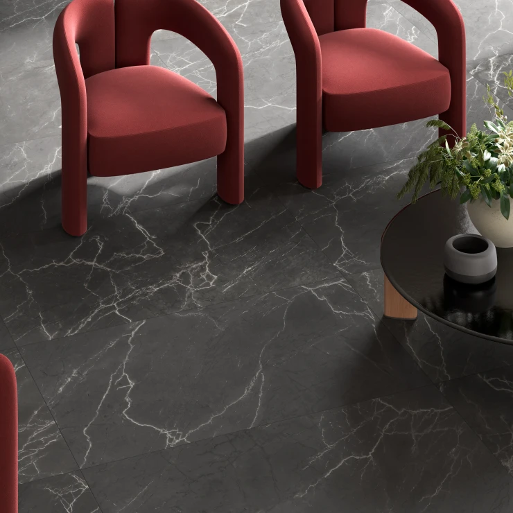 Marmor Gulvflis Venata Svart Matt 60x120 cm