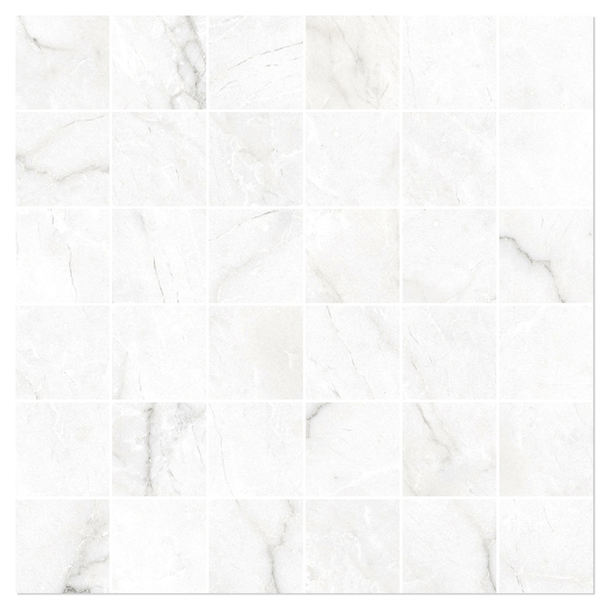 Marmor Mosaikkflis Venata Hvit-Grå Matt-Sateng 30x30 (5x5) cm