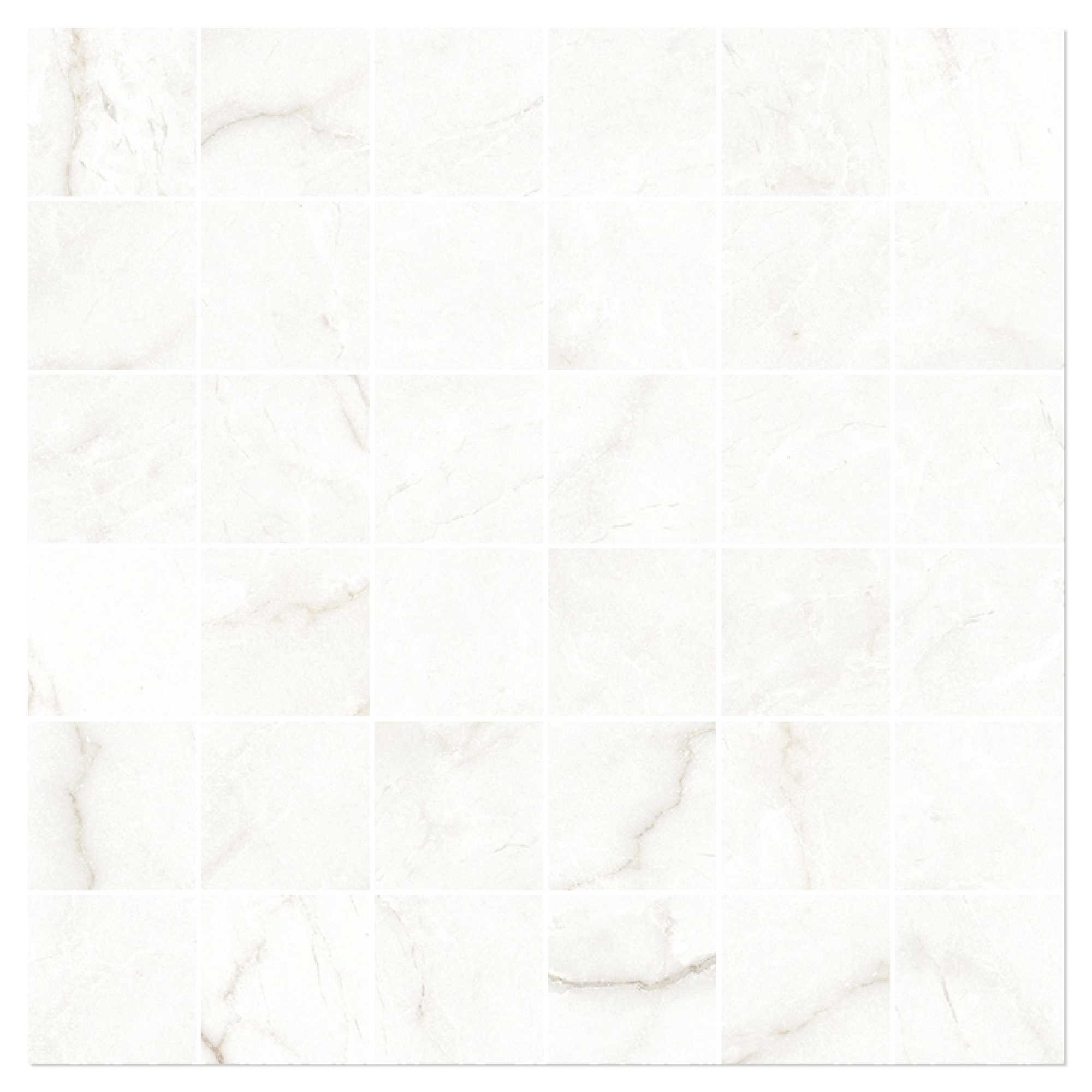 Marmor Mosaikkflis Venata Hvit-Gull Matt-Sateng 30x30 (5x5) cm