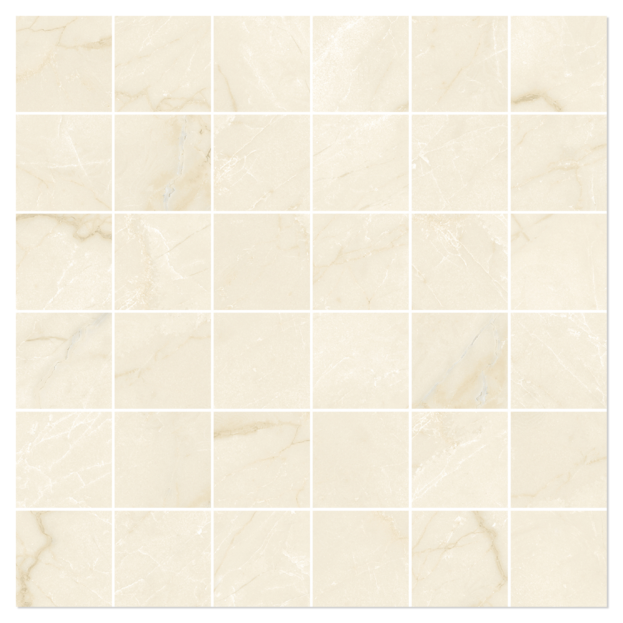 Marmor Mosaikkflis Venata Ljusbeige Matt-Sateng 30x30 (5x5) cm