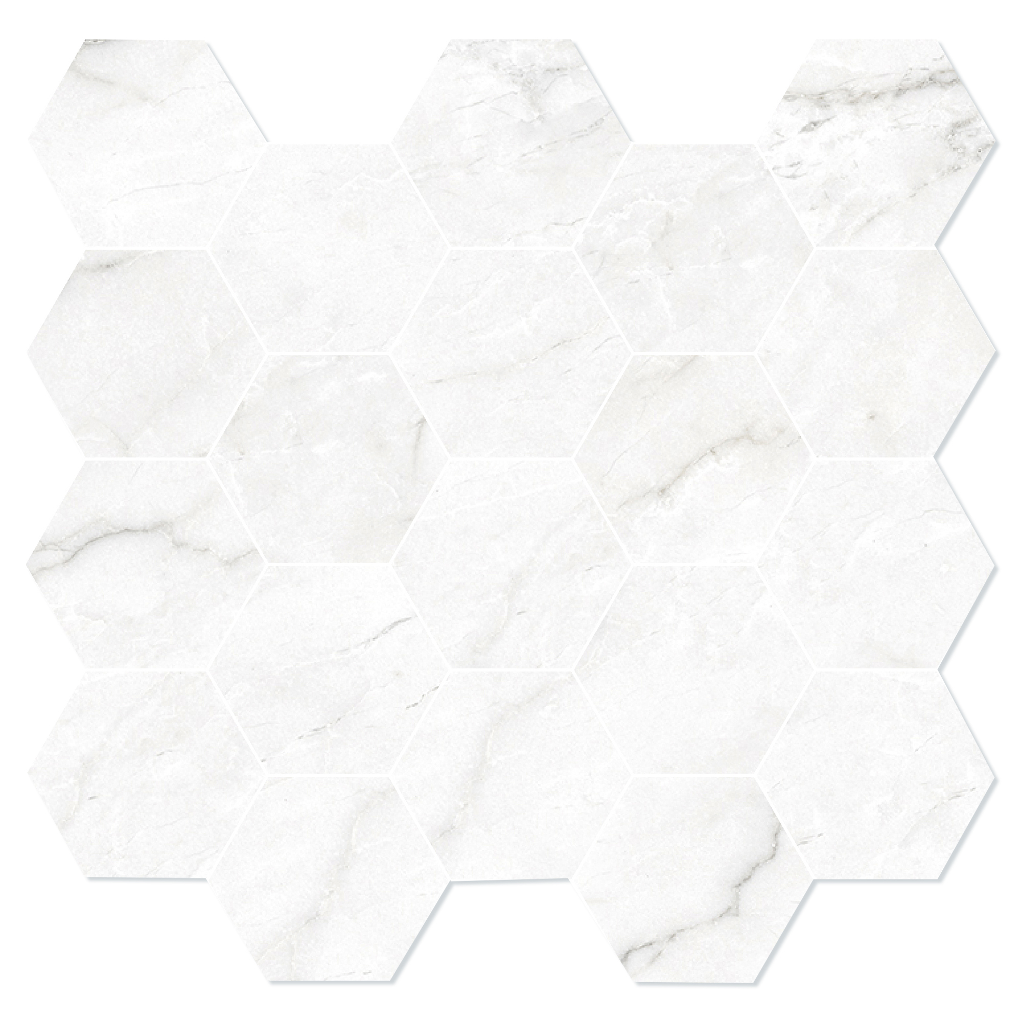 Mosaikk Gulvflis Venata Hvit-Grå Matt-Sateng 30x30 cm