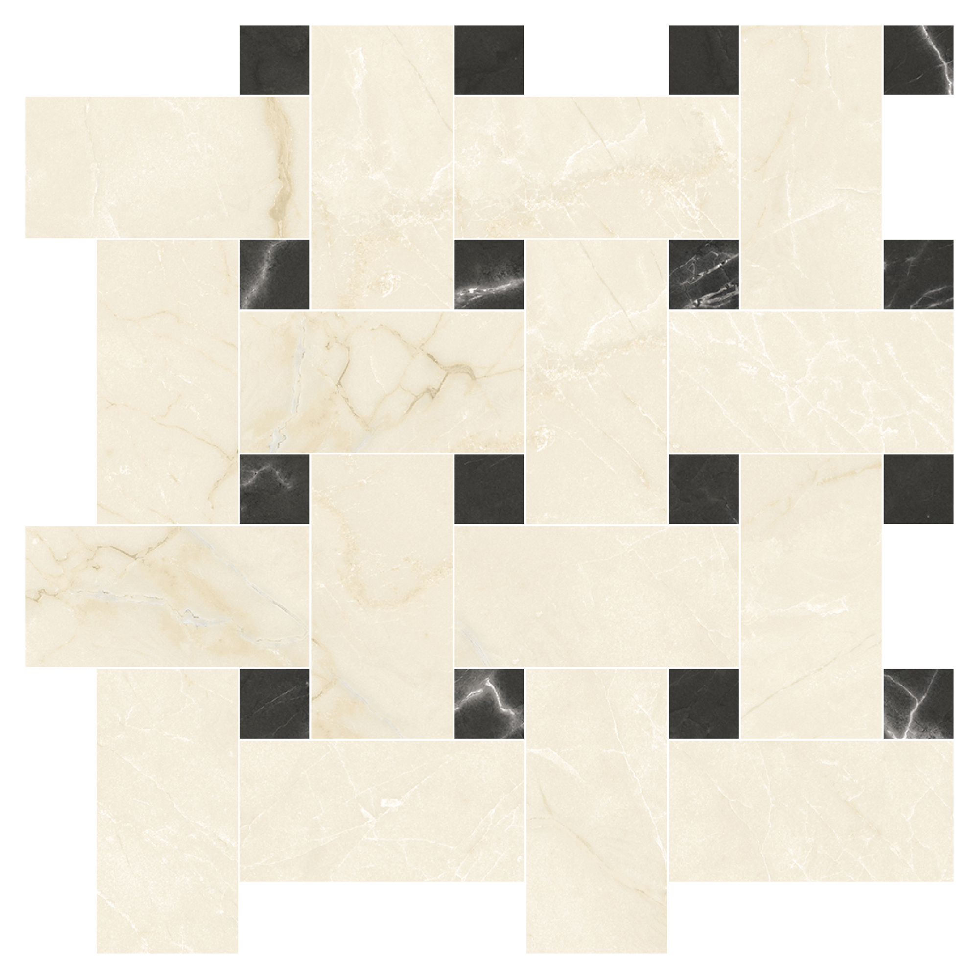 Marmor Mosaikk Gulvflis Venata Ljusbeige Strikk Matt-Sateng 30x30 cm