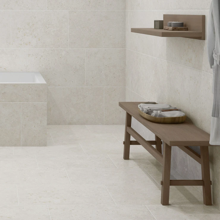 Gulvflis Kalksten Sand Ivory Matt 40x60 cm