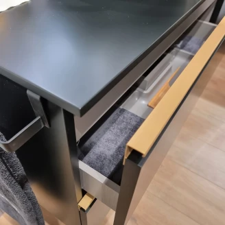 Benkplate Arka Svart Matt 100 cm