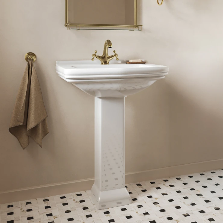 Servant Mayfair Vit 60 cm med Piedestal Hvit Blank