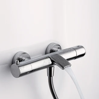 Badekarbatteri <strong>Carenza</strong>  Krom Blank med Termostat