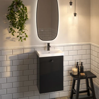 Servantskap Svart <strong>Minimal</strong>  Svart Matt 45 cm & Servant Hvit Blank