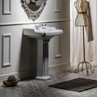 Servant <strong>Kensington</strong>  Hvit 60 cm med Piedestal Hvit Blank