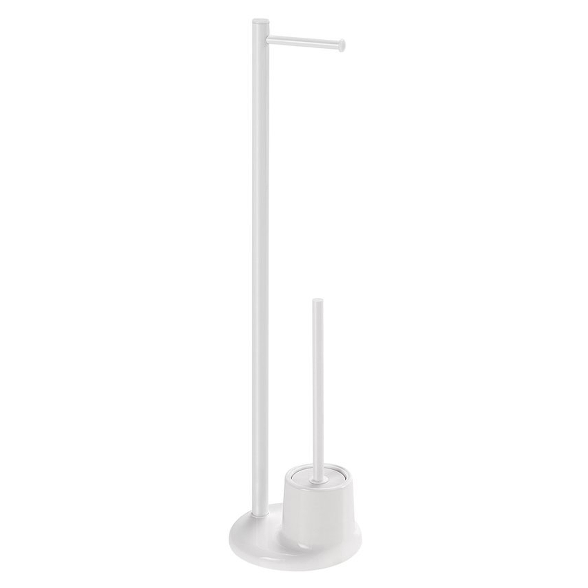 Toalettpapirholder & børste Wixo Hvit Matt
