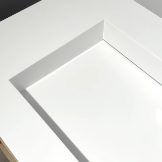 Dobbelt Servantskap Ekskär Valnøtt Matt 160 cm med Corian Dobbel Servant Hvit Matt