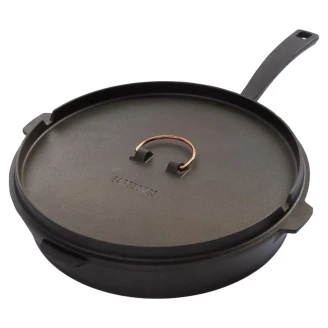 Barebones Stegepande med Låg <strong>Ferroa</strong>  Støbejern Sort Ø 30 cm