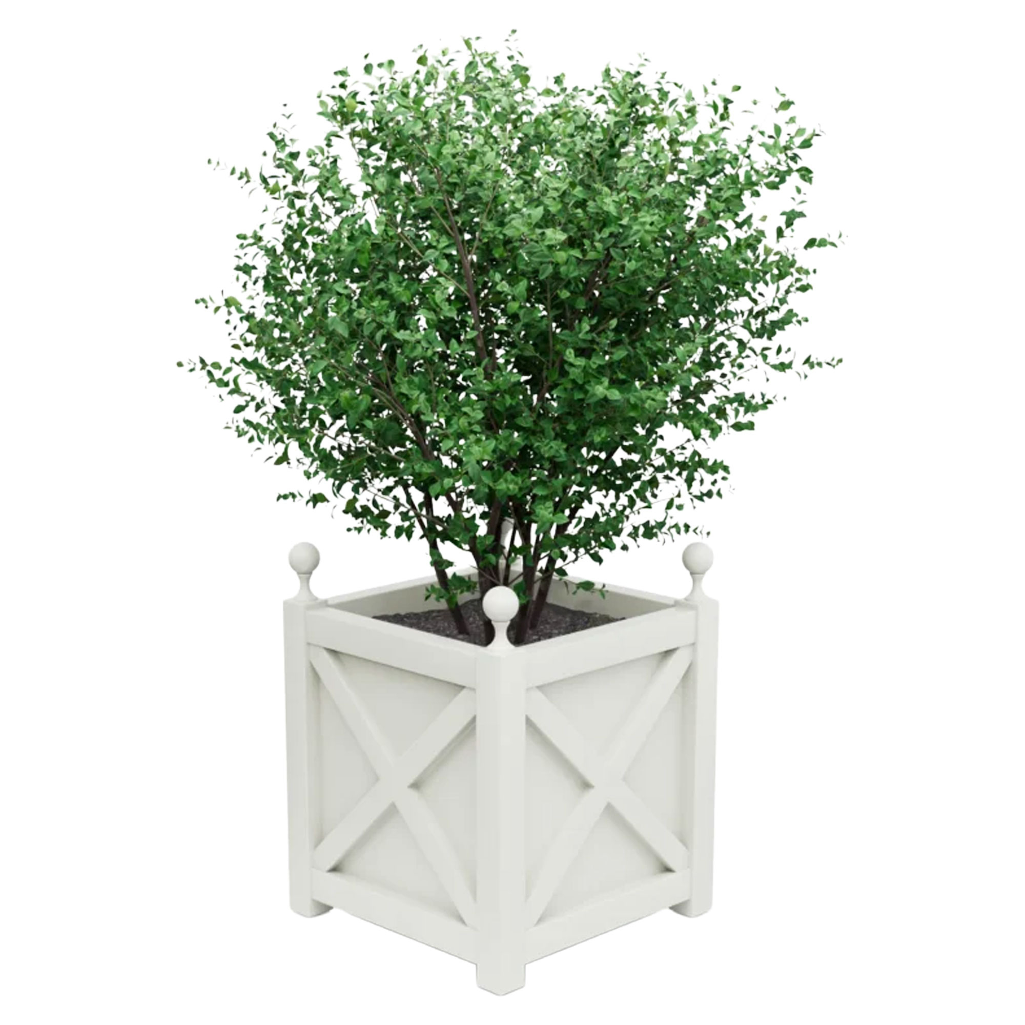 Utekrukke Metall Berkley Hvit 75 cm med Dekorative Kuler