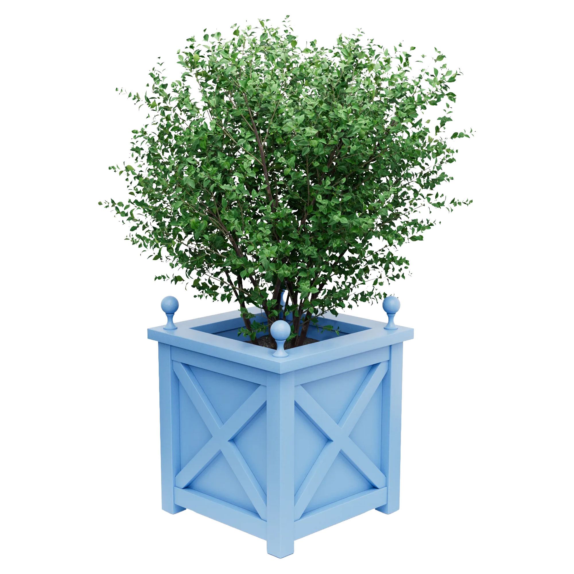 Utekrukke Metall Berkley Pastellblå 60 cm med Dekorative Kuler & Overkant