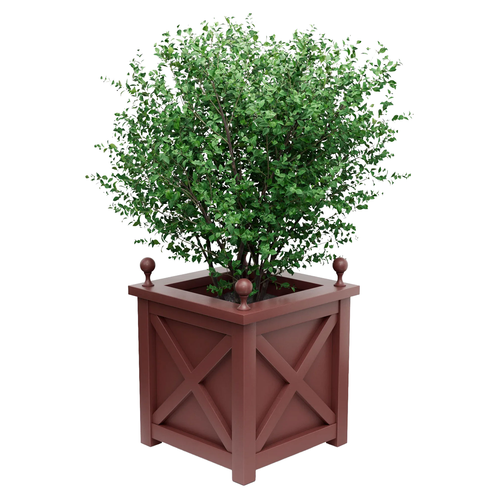 Utekrukke Metall Berkley Rubinrød 60 cm med Dekorative Kuler & Overkant