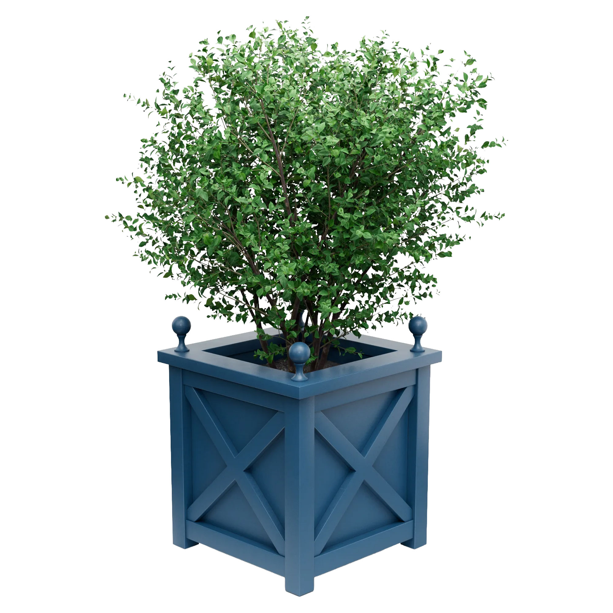Utekrukke Metall Berkley Azurblå 75 cm med Dekorative Kuler & Overkant