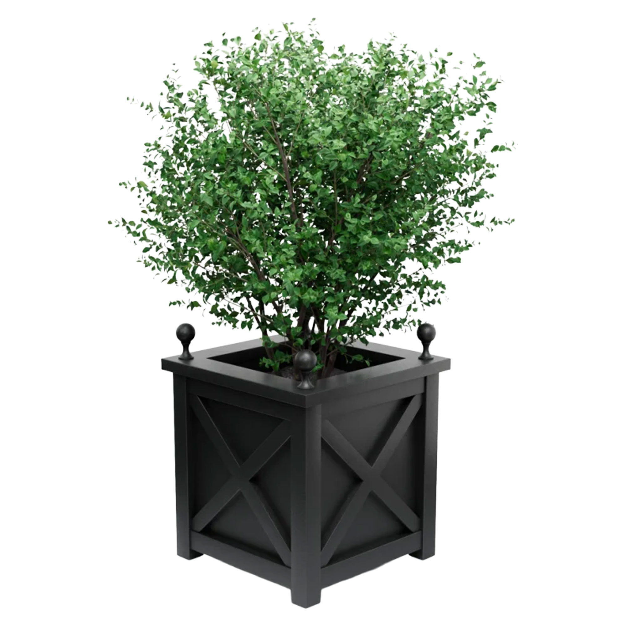 Utekrukke Metall Berkley Sort 75 cm med Dekorative Kuler & Overkant