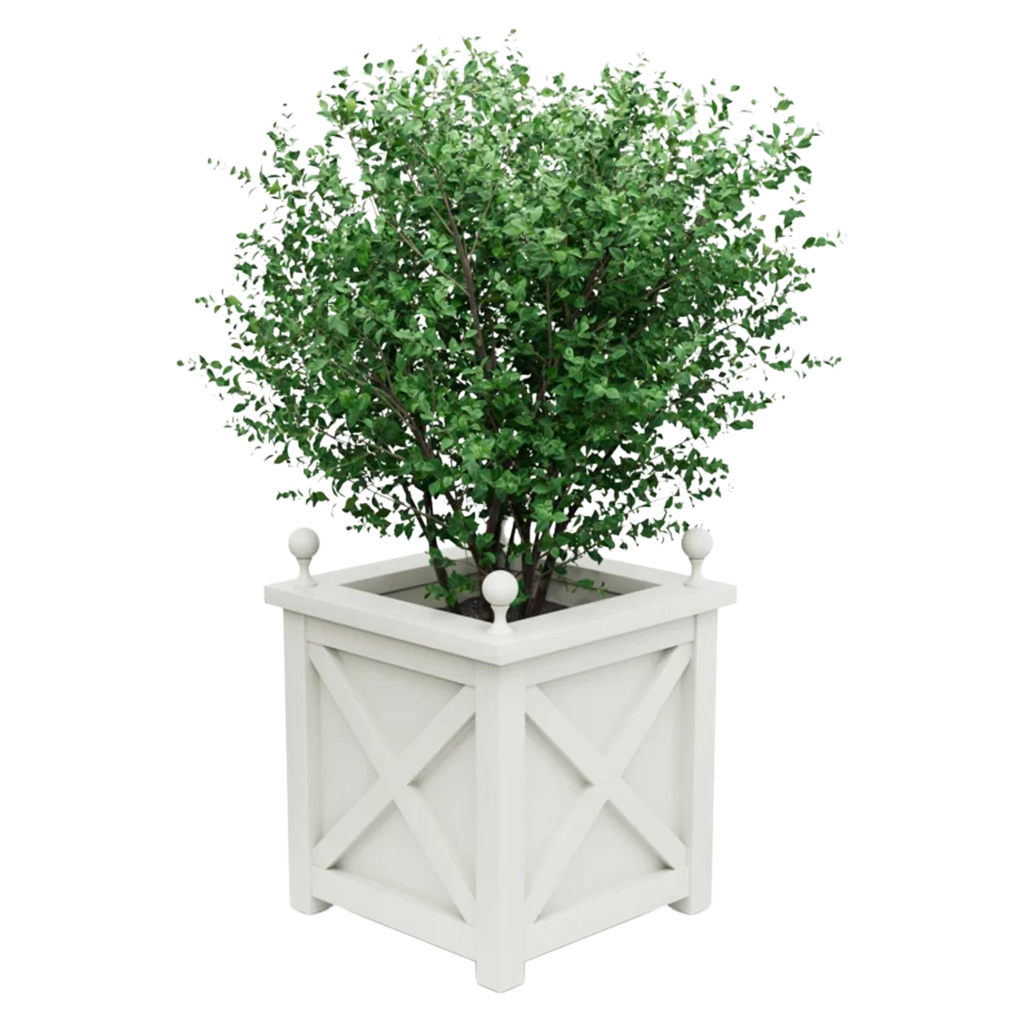 Utekrukke Metall Berkley Hvit 75 cm med Dekorative Kuler & Overkant