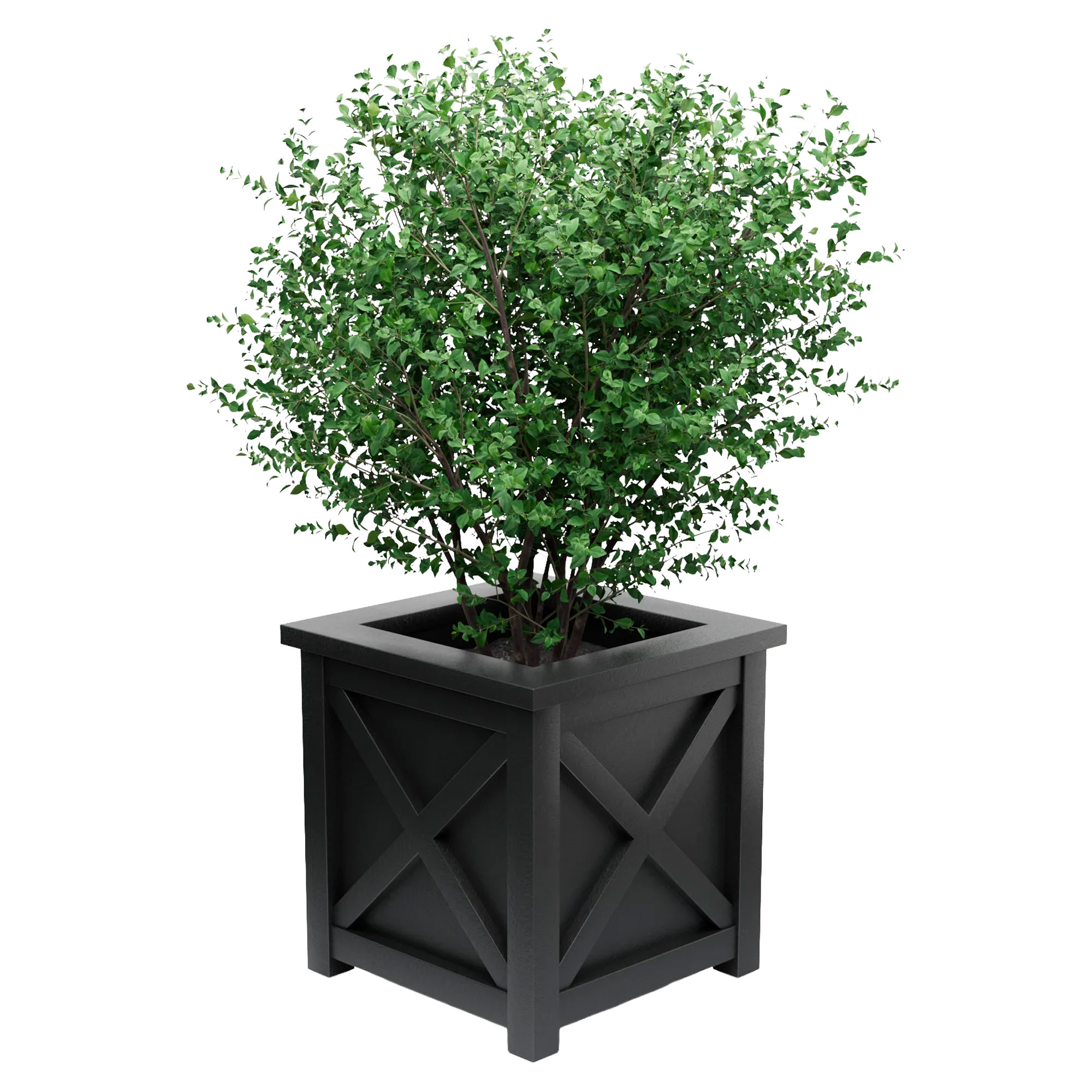 Utekrukke Metall Berkley Sort 60 cm med Dekorativ Overkant