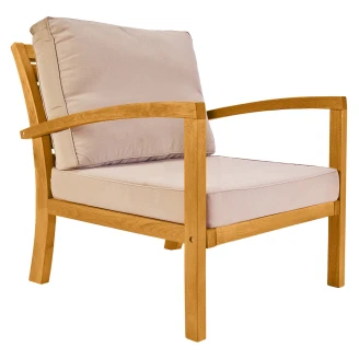 Udendørsstol med Armlæn <strong>Merrick</strong>  Beige, Træ