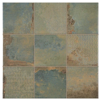 Gulvflis <strong>Opale</strong>  Grønn-Dekor Matt 45x45 (15x15) cm