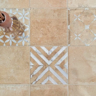 Gulvflis Taverna Beige-Hvit Matt-Rustikk 45x45 (15x15) cm
