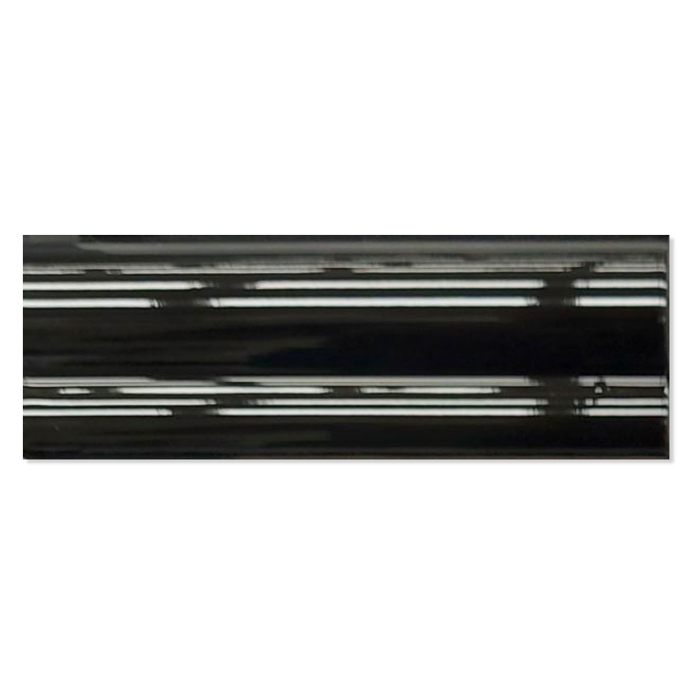 Pissano Veggflis Alboran Svart Blank 5x15 cm