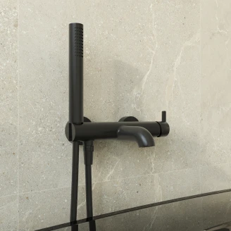 Badkarsblandare med Duschset <strong>Silia</strong>  Svart Matt