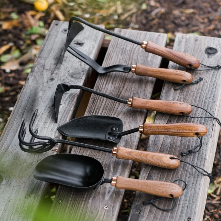 Barebones Sett med Hageredskaper 6 Deler Wildhaven Sort