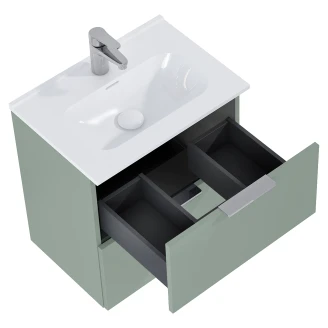 Servantskap <strong>Opus</strong>  Salviegrønn Matt 50x36 cm med Servant Hvit Blank