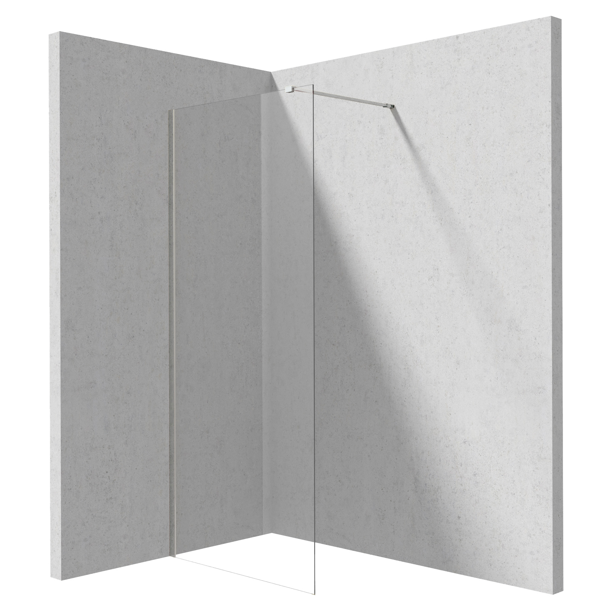 Dusjvegg Prizma Krom Blank 6 mm 100x195 cm