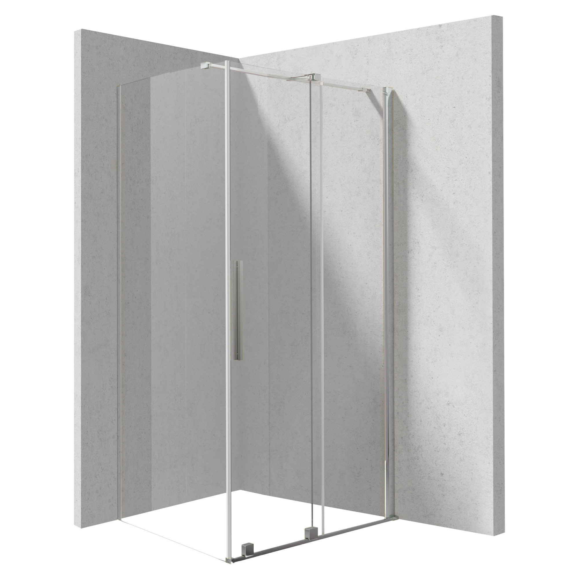 Dusjhjørne Prizma 120 + 90 cm Krom Blank