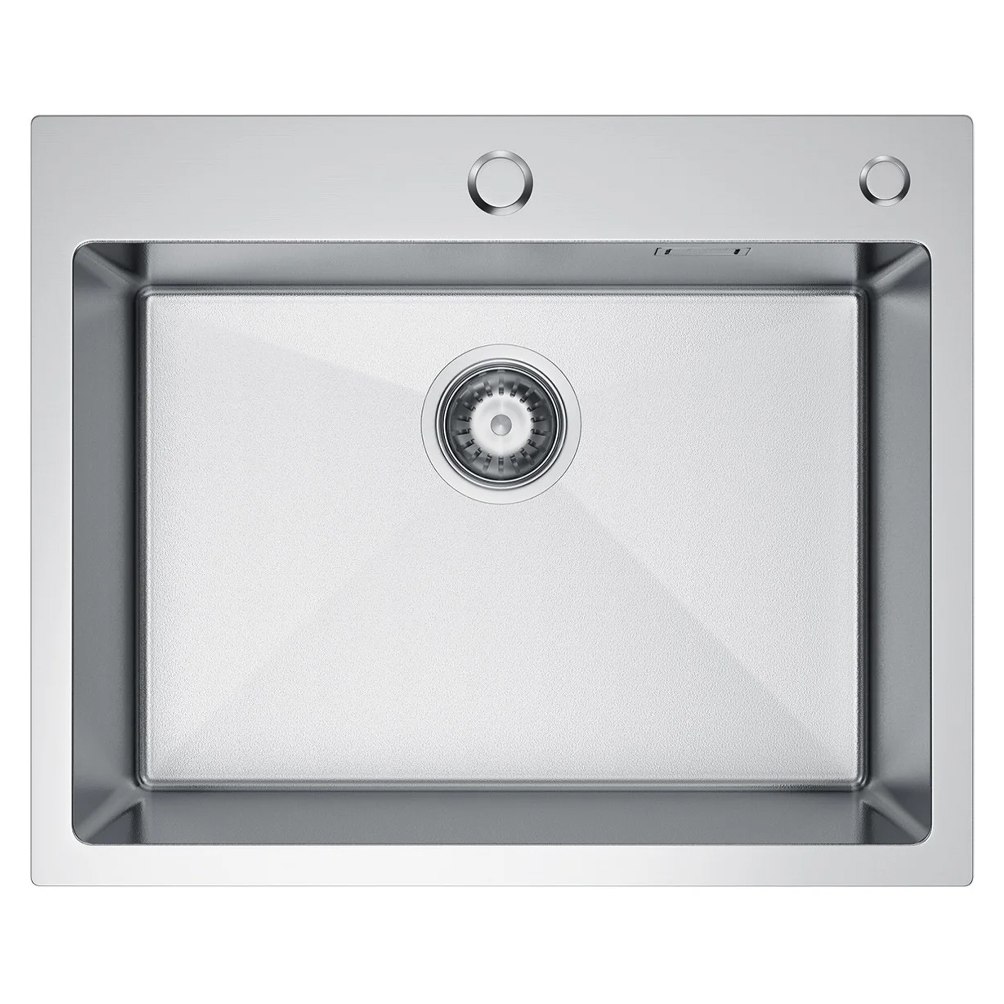Rustfritt Stål Kjøkkenvask Silvere Krom Matt-Mikrotekstur 55x45 cm med Vannlås