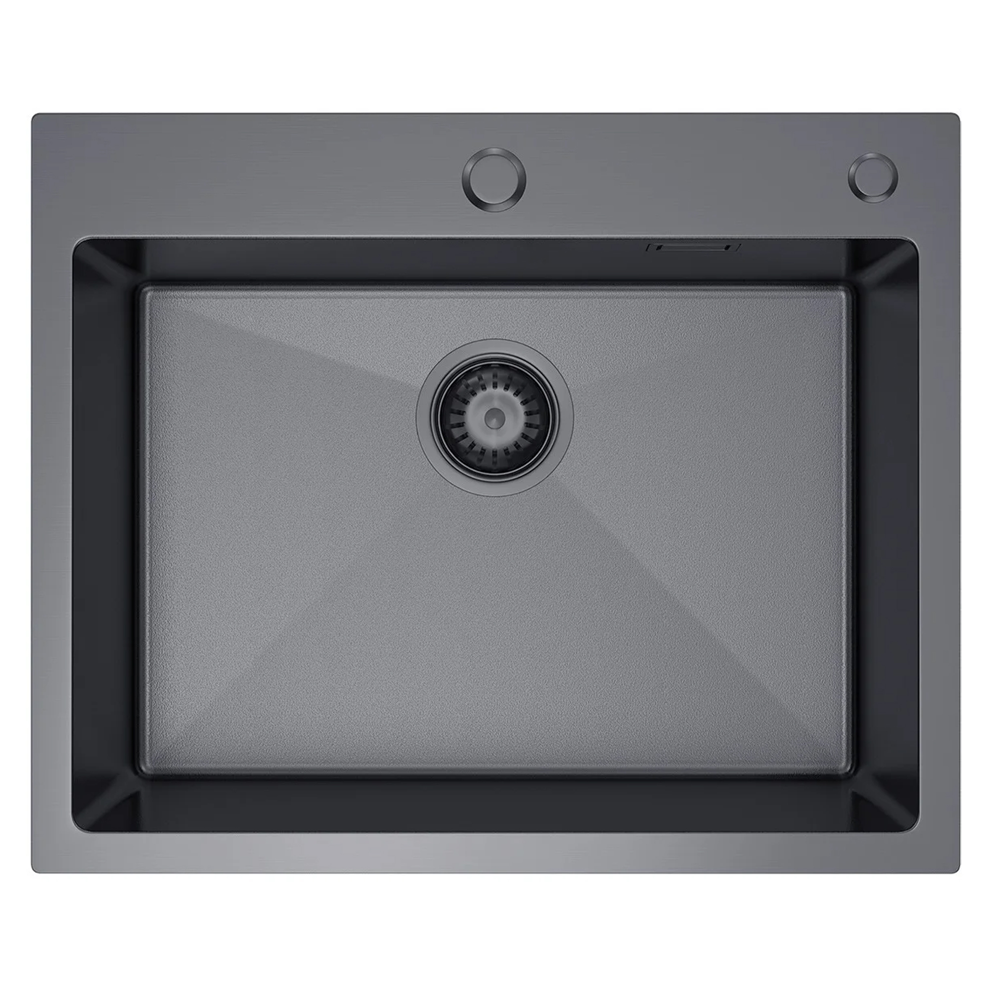 Rustfritt Stål Kjøkkenvask Silvere Grafitt Matt-Mikrotekstur 55x45 cm med Vannlås