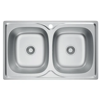 Rustfritt Stål Kjøkkenvask <strong>Renvia</strong>  Krom Matt 80x50 cm med Vannlås